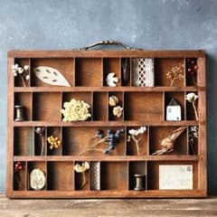 壁掛け可能】装飾品付きプリンタートレイ 活字トレイ 古道具