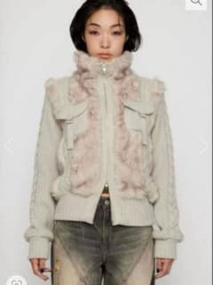 LAGUA GEM CABLE KNIT FAUX FUR ブルゾンのサムネイル