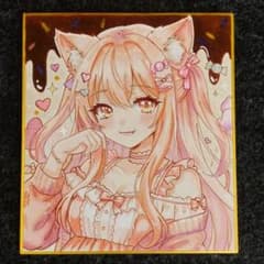 手描きアナログイラスト(猫耳カチューシャ) c77479e462333c0078fd467e80a218