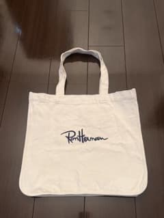 Ron Herman Prittmannトートバッグホワイト白ネイビー紺マチ付きのサムネイル
