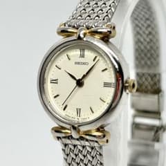 新品電池 稼働 SEIKO QZ レディース 腕時計 ローマン文字 コンビ