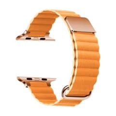 Apple Watch 자석식 PU 가죽 밴드 오렌지