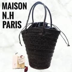 MAISON N.H PARIS MAYA CUIR レザーメッシュ トート 黒 - メルカリ