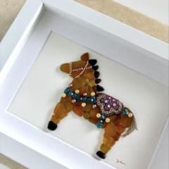 ダーラナホース〜オレンジブラウン〜 シーグラスアート／馬