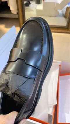 黒 バンド付き厚底ローファーのサムネイル