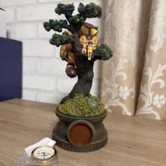 Mint condition My Neighbor Totoro radio clock on a pine tree