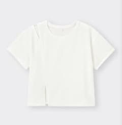 GU GIRLSネックスリットクロップドT(半袖)のサムネイル