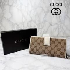 58 美品 GUCCI 二つ折り財布 GGキャンバス xo3 GGキャンバス グッチ財布 GUCCI 二つ折り財布 メンズ ジャンボGG