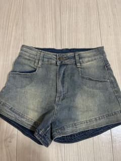 Y2Kグランジデニムショートパンツ ウォッシュ加工のサムネイル