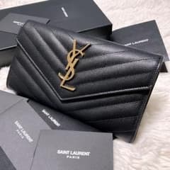 ♡美品♡イヴサンローラン 長財布 レザー Vステッチ キルティング 