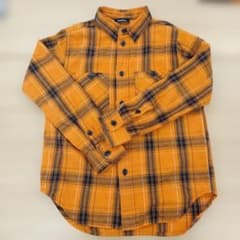 DIESEL キッズ 長袖シャツ チェック柄 オレンジ