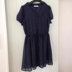 さえ様専用☆美品！ネイビードットワンピ☆のサムネイル