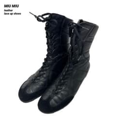 MIU MIU ミュウミュウ レザー レースアップシューズ メンズ 42 ブーツ MIU MIU ミュウミュウ レザー レースアップシューズ メンズ 42 ブーツ