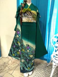振袖フルセット、正絹辻が花、落款、重ね衿帯揚げ帯締め、西陣袋帯、襦袢、ガード加工 振袖フルセット、正絹辻が花、落款、重ね衿帯揚げ帯締め、西陣袋帯