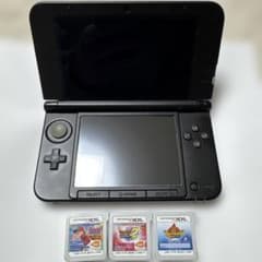 NINTENDO ニンテンドー3DS LL ブラック　初期化済　ソフト3本セットのサムネイル