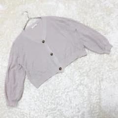 Red Color Jenny 가디건 (L) V 넥 볼륨 소매