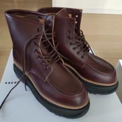 Sacai サカイ 24SS レザー レースアップ ブーツ シューズ - メルカリ