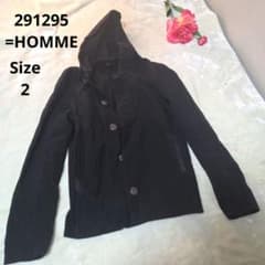 オシャレ☆291295=HOMME】黒 パーカージャケット サイズ2 - メルカリ