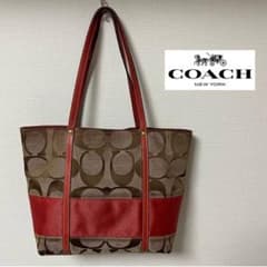 COACH コーチ シグネチャー トートバッグ レッドのサムネイル