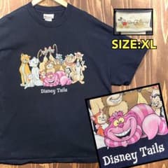 disney tails 猫キャラ大集合 tシャツ XL チェシャ猫 紺色 - メルカリ