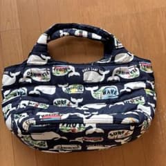 HULA LANI クジラ柄 トートバッグ ネイビーのサムネイル