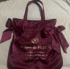 Maison de FLEUR ダブルリボントートバッグ バーガンディのサムネイル