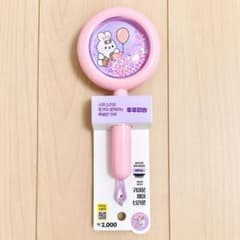 ヘアブラシ ピンク うさぎ柄 ラメ入り コンパクトブラシ 韓国雑貨のサムネイル