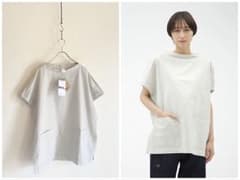未使用タグ付 2025SS MHL. 和紙コットン プルオーバーシャツ ゆったり 