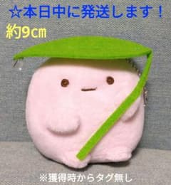 すみっコぐらし　ボールチェーン付き　はっぱであまやどり ぬいぐるみ　たぴおか