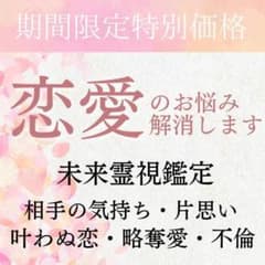 【初回限定価格】現役未来霊視霊能者による恋愛鑑定/片思い・結婚・不倫・略奪愛占いのサムネイル
