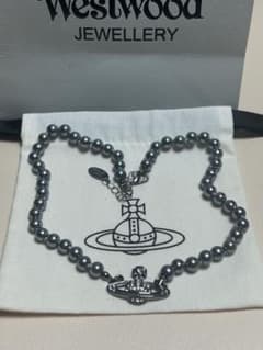 [Excellent Condition] Vivienne Westwood Pearl Necklace, Gray, Choker