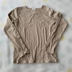 【新品】しまむら　yumi 袖ボタンリブTシャツ　長袖　中薄橙　Lサイズ