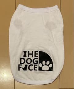 ロゴが可愛い THE DOG FACE 犬服 ホワイト Mサイズのサムネイル