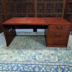 レトロ　アンティーク　文机　折り畳み式　3段引き出し　和机 木製折りたたみ文机 和机 三段引き出し 古道具 古民具 アンティーク