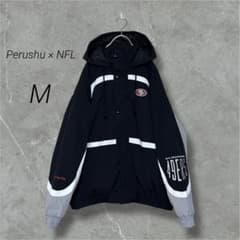 Perushu × NFL コラボ サンフランシスコ 中綿 フード ブルゾン M