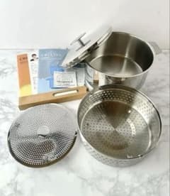 新品クリステル グラフィット 深鍋20cm ミニスターターセット 白ハンドル 新品クリステル グラフィット 深鍋20cm ミニスターターセット 白