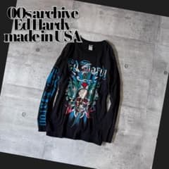 00s ED HARDY スカル 虎 ダガー ラインストーン ロンT USA製 - メルカリ