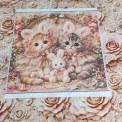 未使用 可愛い猫ちゃんパネル生地＆薔薇蝶柄生地 - メルカリ