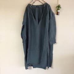 ワンピース☆リネン 100% スキッパーワンピースのサムネイル