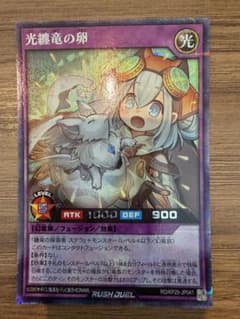 光纏竜の卵 遊戯王ラッシュデュエル シークレット シク 絵違い 極光の