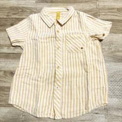 Sunny 半袖シャツ 120 イエロー・ホワイトストライプのサムネイル