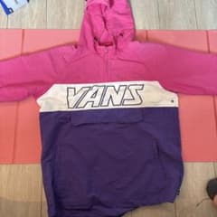VANS ナイロンジャケット フード付き 紫 VANS ナイロンジャケット ハーフジップ ピンク パープル L - メルカリ