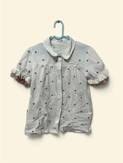 ハート柄 レース ブラウス 韓国 夏服 トップスのサムネイル