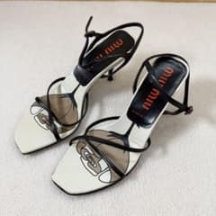 MIU MIU ミュウミュウ　ストラップサンダル　ヴィンテージ　ブラック　37 MIU MIU ミュウミュウ ストラップサンダル ヴィンテージ ブラック 37