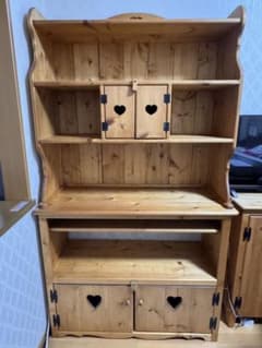 カントリー家具 ハート キャビネット 木製収納棚のサムネイル