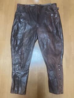 30s 40s ヴィンテージ レザー ジョッパーズパンツビッグサイズ W40相当 