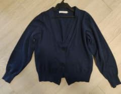 【未使用】ネイビー薄手Vネックカーディガン　Samansa Mos2　blue