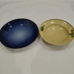 澤村陶哉　青とクリーム色の陶器皿2点セット　箱なし 澤村陶哉 青とクリーム色の陶器皿2点セット 箱なし - メルカリ