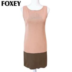 美品】FOXEY NEW YORK ノースリーブワンピース 38 バイカラー - メルカリ