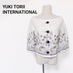 YUKI TORII ユキトリイ ボートネック 花柄 刺繍 ジャケット 白 9